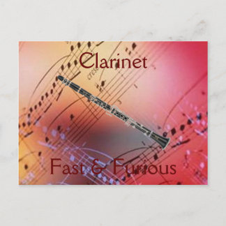 Carte Postale Clarinet : Autocollant pare-chocs rapide et furieu