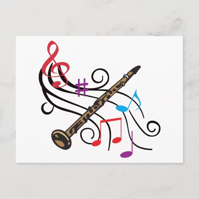 Carte Postale Clarinet Avec Musique (Devant)