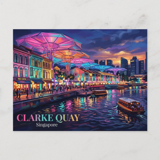 Carte Postale Clarke Quay Singapour (Devant)