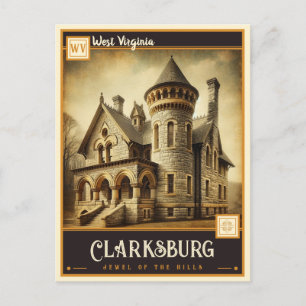 Carte Postale Clarksburg, Virginie-Occidentale Vintage
