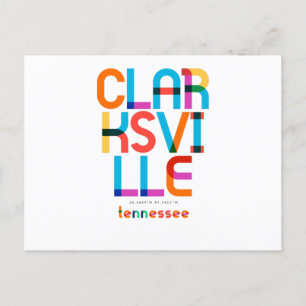 Carte Postale Clarksville Tennessee Mid Century, Pop Art,