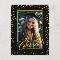 Class of 2023 Gold Confetti Elegant Graduation