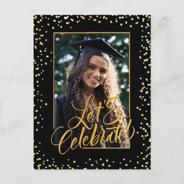 Carte Postale Class of 2023 Gold Confetti Elegant Graduation (Devant)