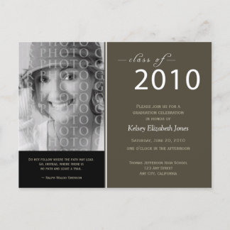Carte Postale Classe de 2010 Graduation Invitation Postcard