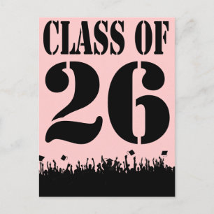 Carte Postale Classe de 2010 Silhouettes Graduation Invitation
