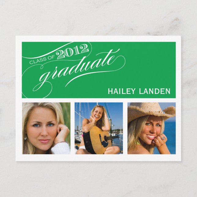 Carte Postale Classe de 2012 Graduation Invitation Postcard (Devant)