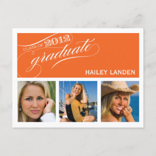 Carte Postale Classe de 2012 Graduation Invitation Postcard