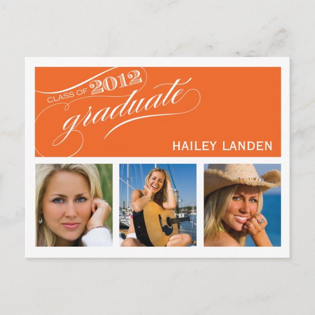 Carte Postale Classe de 2012 Graduation Invitation Postcard (Devant)