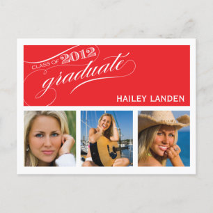 Carte Postale Classe de 2012 Graduation Invitation Postcard Re