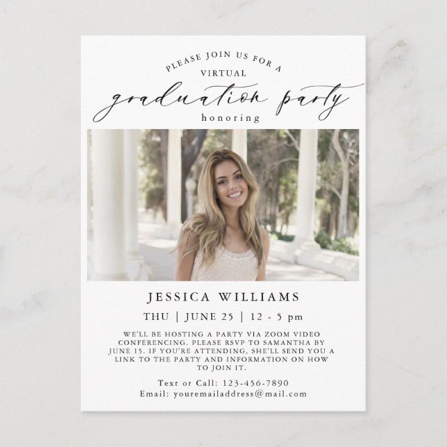 Carte Postale Classe de 2024 Photo VIRTUAL Graduation Party (Devant)