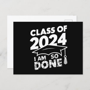 Carte Postale Classe De 2024 Terminé Graduation Funny Graduate