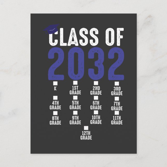Carte Postale Classe de 2032 - 1e année préscolaire jusqu'à la 1 (Devant)