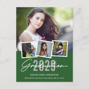 Carte Postale Classe de Graduation Design Moderne de 2019 4 Phot