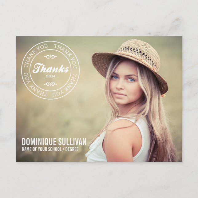 CARTE POSTALE CLASSE DE MERCI DE GRADUATION 2014 STAMP POSTCARD (Devant)