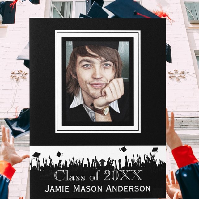 Carte Postale Classe de Silhouette Invitation de troisième cycle (Créateur téléchargé)