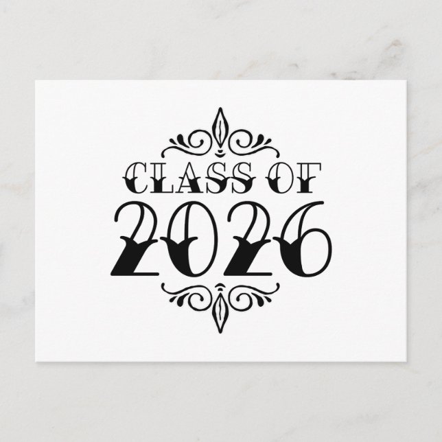 Carte Postale Classe de style tatouage de 2026 Graduation (Devant)