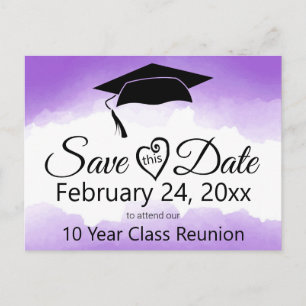 Carte Postale Classe Purple Watercolor Réunion Enregistrer La Da