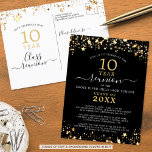 Carte Postale Classe Reunion Black Gold Stars Lights N'Importe Q<br><div class="desc">Une carte postale moderne et élégante pour toute réunion d'année (présentée pour 10 ans) avec des étoiles et des lumières dorées, une typographie manuscrite élégante et un arrière - plan de couleur personnalisé (en noir) que vous pouvez changer à votre couleur d'école ou de thème de fête. Tout le texte...</div>