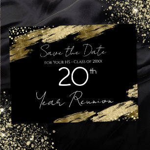 Carte Postale Classe Réunion Noir et Or Élégant