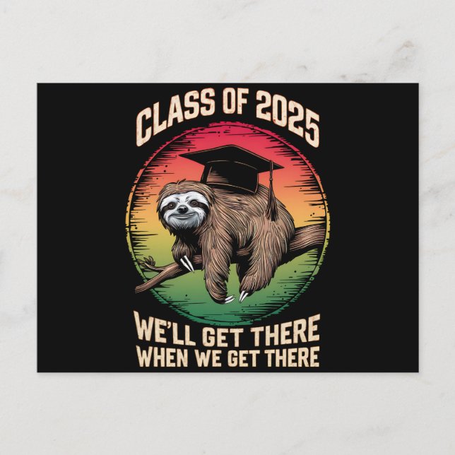 Carte Postale Classe Supérieure Retro De 2025 Casquette Sloth Gr (Devant)