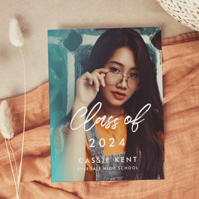 Carte Postale Classe tendance moderne de 2024 Diplôme photo (Créateur téléchargé)