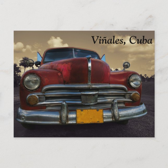 Carte Postale Classic American Car à Vinales, Cuba (Devant)