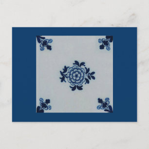 Carte Postale Classic Antiquaire Delft Bleu Carrelage - Motif Fl