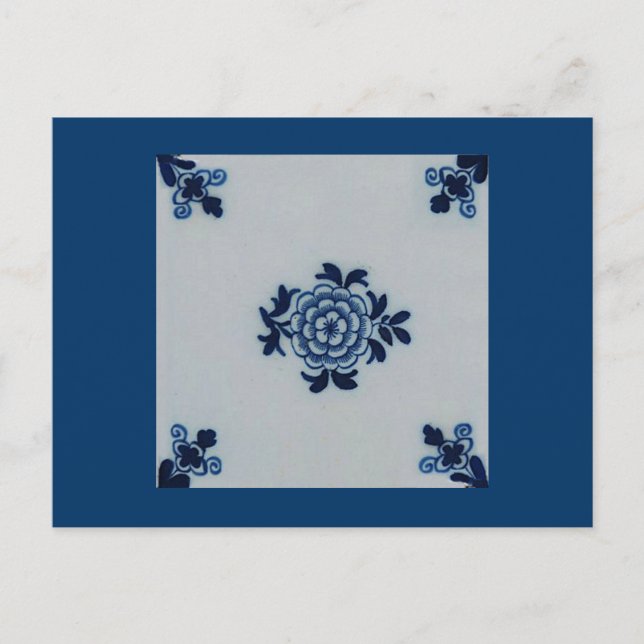 Carte Postale Classic Antiquaire Delft Bleu Carrelage - Motif Fl (Devant)