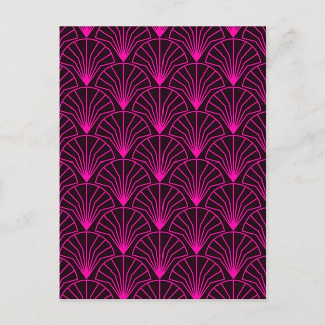 Carte Postale Classic Art Deco Pattern in pink and black (Devant)