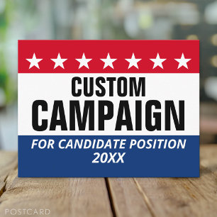 Carte Postale Classic Campaign Design Stars Nom personnalisé Pos