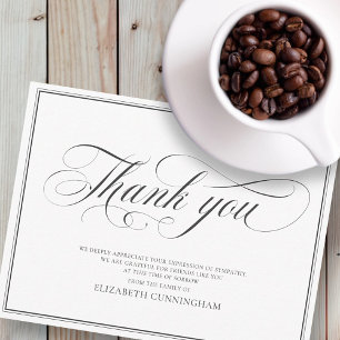 Carte Postale Classic Cursive Script Calligraphy Frame Memorial