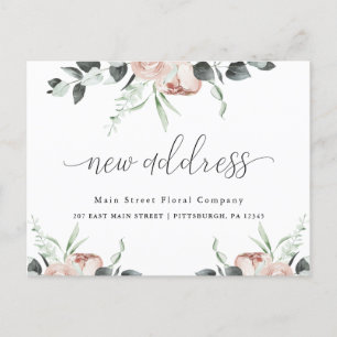 Carte Postale Classic Floral Business Moving Faire-part