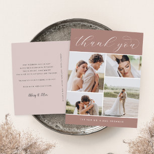 Carte Postale Classic Four   Multi Photo Wedding Thank You