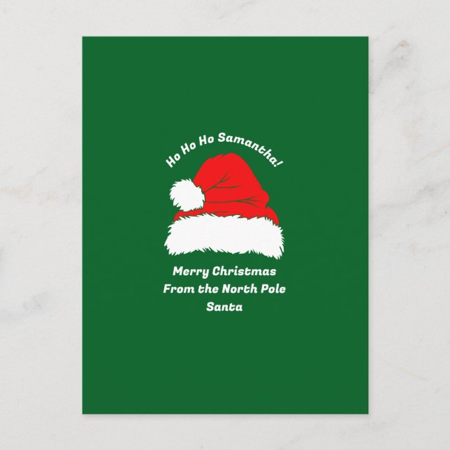 Carte Postale Classic Green Santa Merry Christmas (Devant)