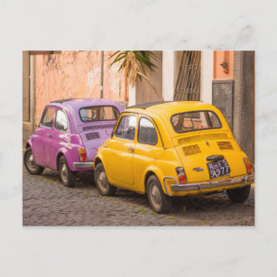 Carte Postale Classic italien Fiat 500 voitures à Rome Italie