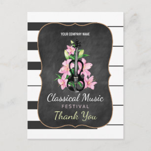 Carte Postale Classic Music Festival Chalkboard Merci