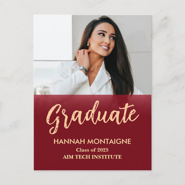 Carte Postale Classic Red Graduation Invitation (Devant)