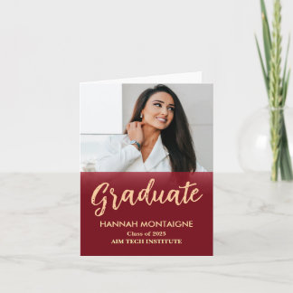 Carte Postale Classic Red Graduation Invitation