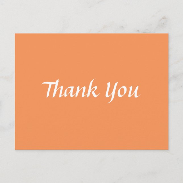 Carte Postale Classic tendance Merci orange et blanc (Devant)
