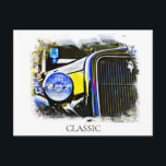 Carte Postale *~* Classic Vintage Antique Peinture voiture forte<br><div class="desc">CARTE POST POSTCARD - CARTES CLASSIQUES RETRO - COLORÉ BRIGHT Grunge style Digital Enhanced Peintures - PERSONNALISER LE TEXTE SI VOUS LE SOUHAITEZ. - voiture haute performance. Le cadre arrière - plan est BLANC. Le mot CLASSIC peut être modifié à votre goût ou supprimé. Image améliorée numérique énergétique Peintures de...</div>