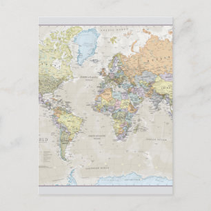 Carte Postale Classic World Map