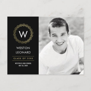 Carte postale Classic Wreath Editable Color Gradua