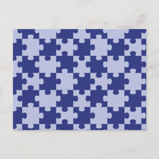 Carte Postale Classique bleu marine Puzzle à pièces Couture sans