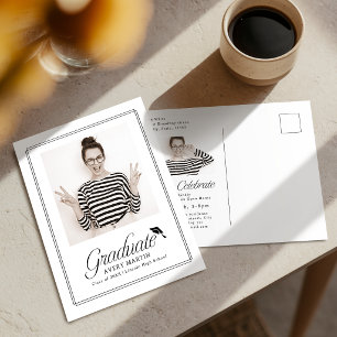 Carte Postale Classique Cadre Élégant Script Photo Remise des di