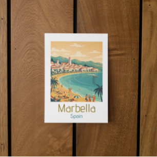 Carte Postale Classique Coloré Marbella Espagne Voyage Élégant A