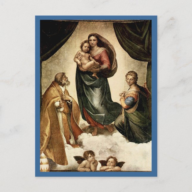 Carte Postale Classique de Raphael "Vierge Sixtine" (vers 1513) (Devant)