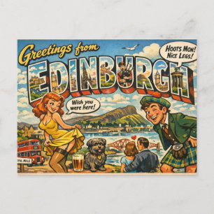 Carte postale classique espiègle d'Édimbourg