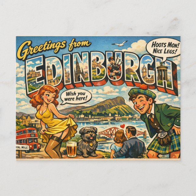 Carte postale classique espiègle d'Édimbourg (Devant)