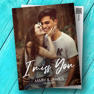 Carte Postale Classique minimaliste drôle Je vous manque photo m