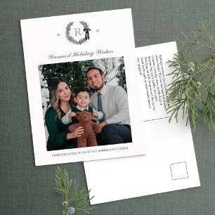 Carte postale classique Monogramme de couronne pho